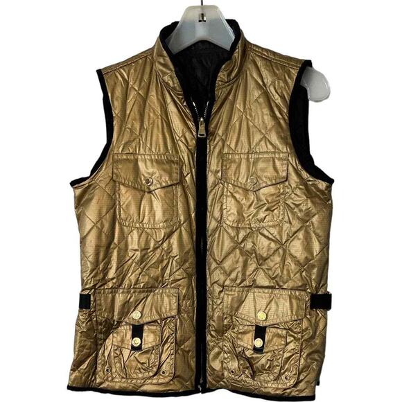 Ralph Lauren Reversible Black GOLD QUILTED VEST SZ S - Picture 1 of 4